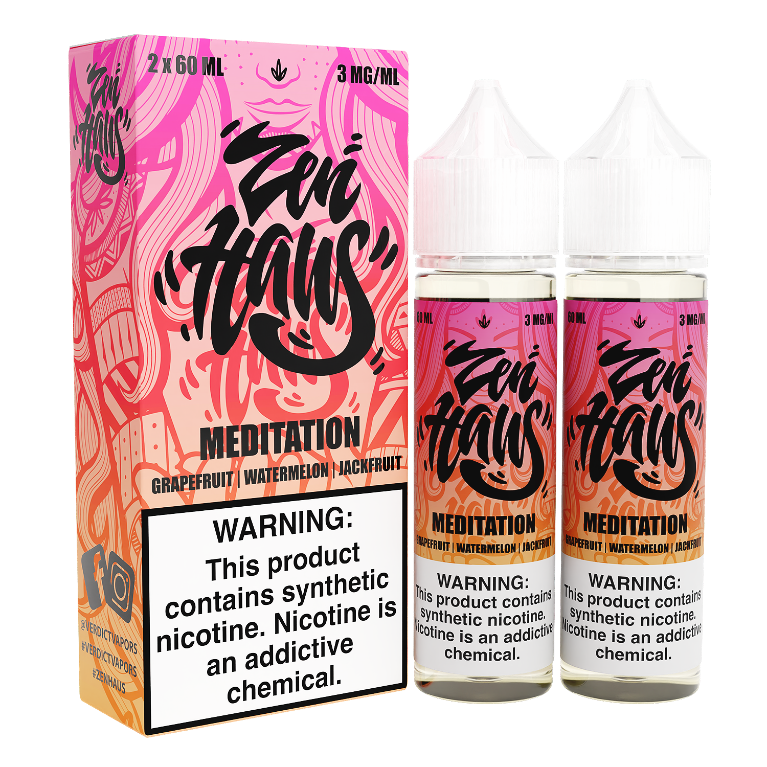 Meditation by ZEN HAUS E-Liquid 2X 60ml with Packaging