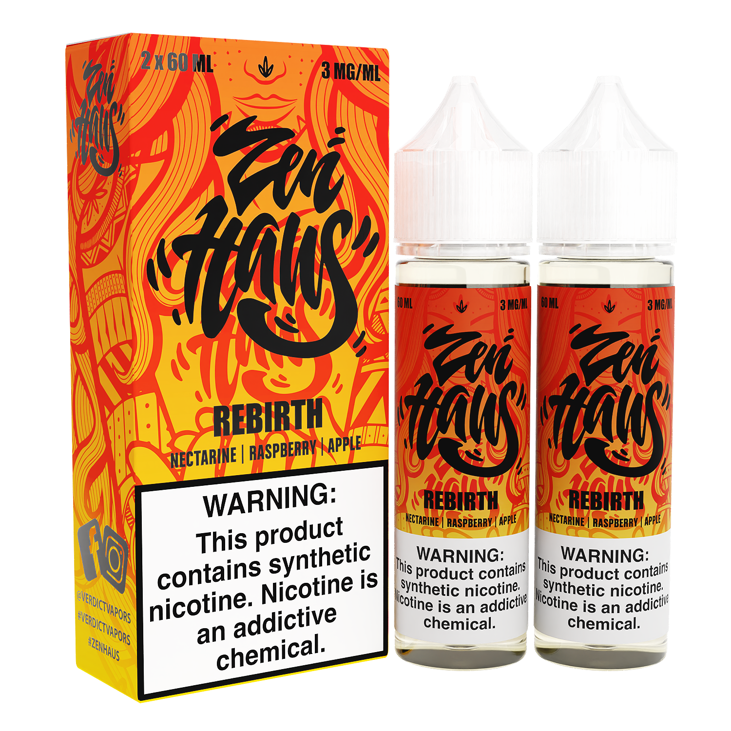 Rebirth by ZEN HAUS E-Liquid 2X 60ml with Packaging