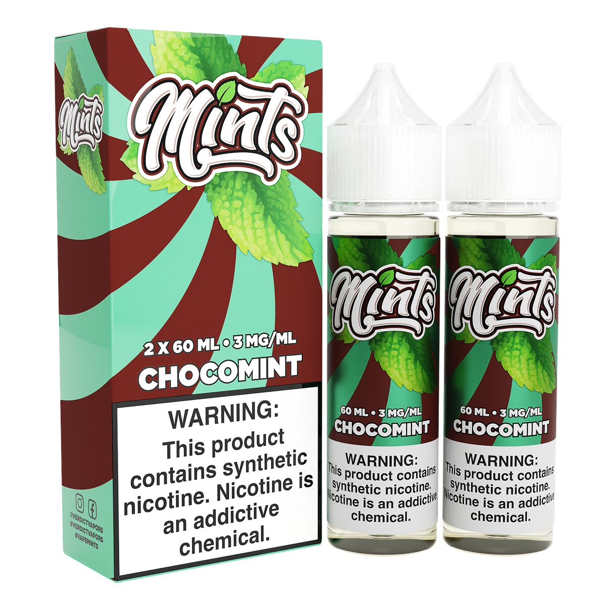 Chocomint by Mints Series E-Liquid 120mL (Freebase) with Packaging