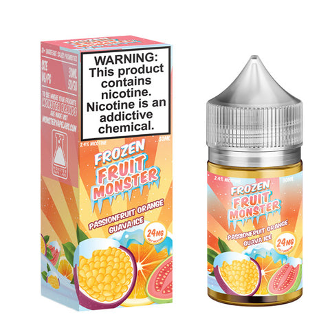 Passionfruit Orange Guava Ice By Frozen Fruit Monster Salts Series 30mL with packaging