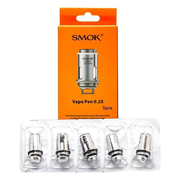 SMOK Vape Pen Coils (5-Pack) 0.25ohm with packaging