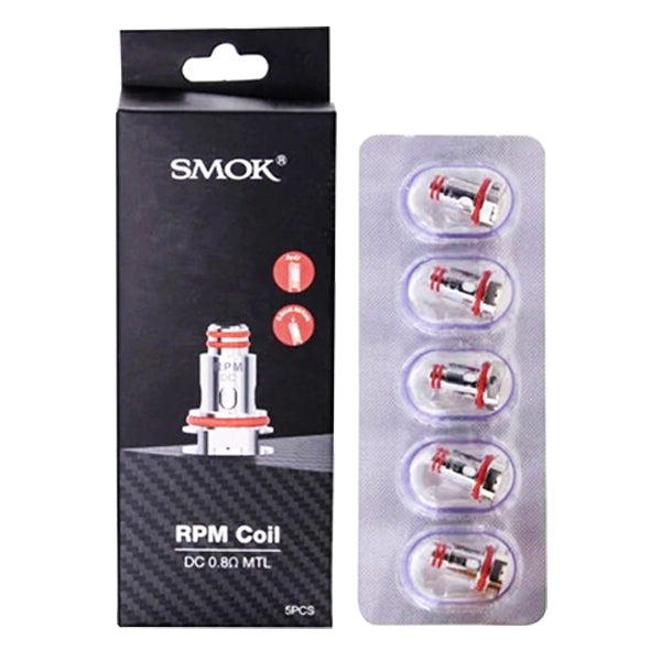 SMOK RPM40 Replacement Coils (Pack of 5) DC 0.8ohm MTL with Packaging