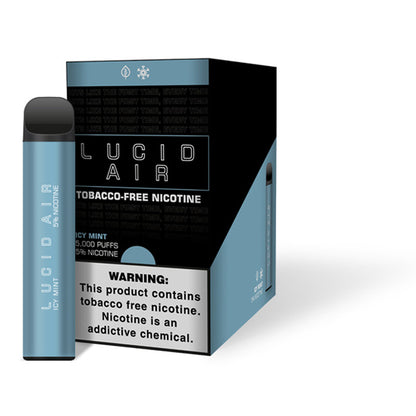 Lucid Air Tobacco-Free Nicotine Disposable | 5000 Puffs | 16.7mL Icy Mint with Packaging