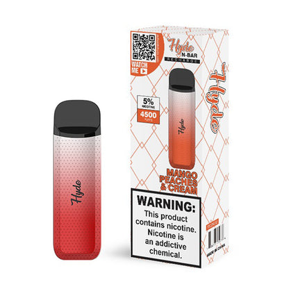 Hyde N-Bar RECHARGE Disposable | 4500 Puffs | 10mL mango peaches and cream with packaging