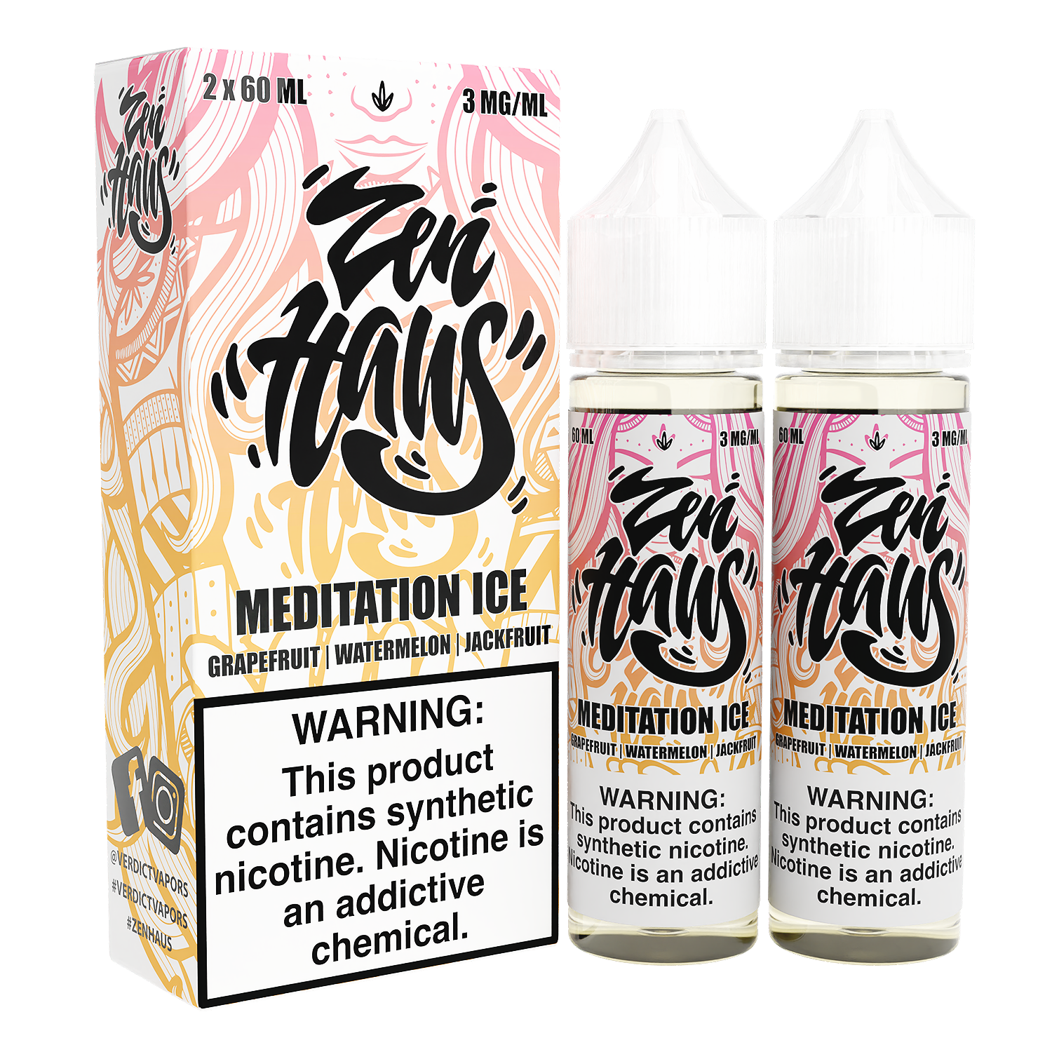 Meditation ICE by ZEN HAUS E-Liquid 2X 60ml with Packaging