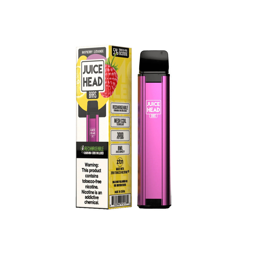 Juice Head Bars Disposable | 3000 Puffs | 8mL raspberry lemonade with packaging