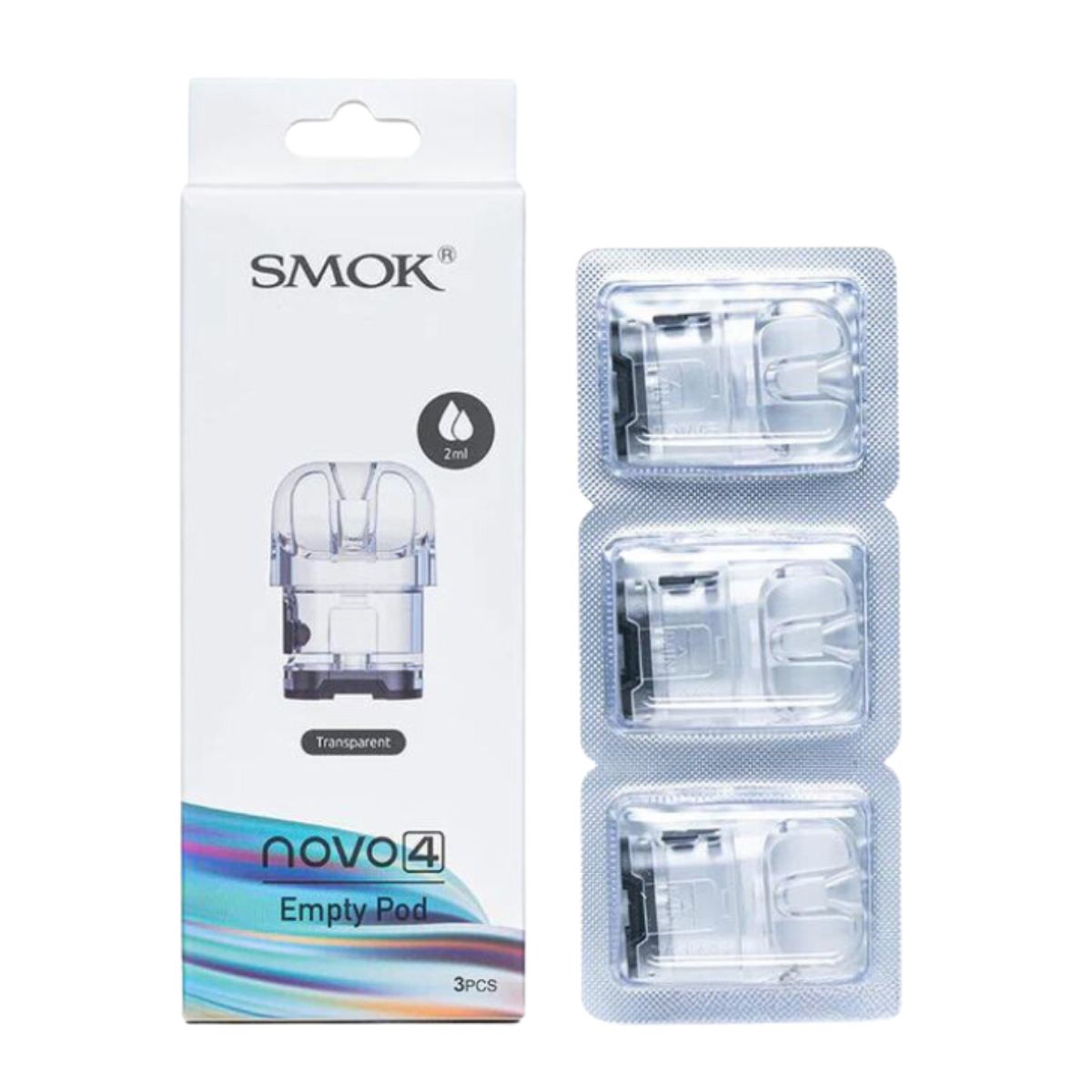 SMOK Novo 4 Replacement Pods | 3-Pack | Clear with Packaging