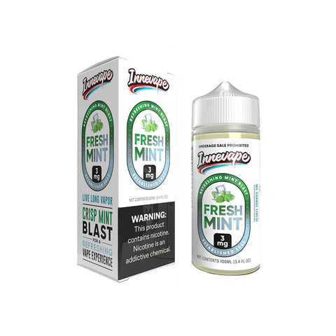Fresh Mint by Innevape TFN Series E-Liquid 100mL (Freebase) with packaging