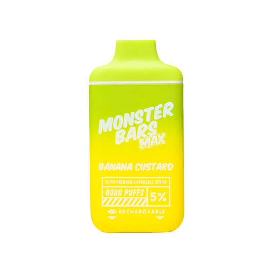 Monster Bars Max Disposable | 6000 Puffs | 12mL banana custard