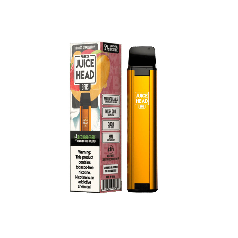 Juice Head Bars Disposable | 3000 Puffs | 8mL mango strawberry freeze with packaging