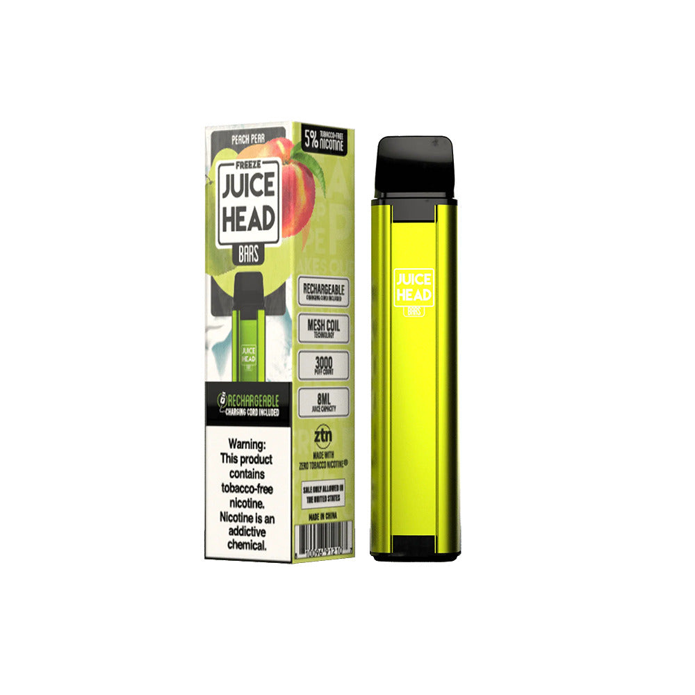 Juice Head Bars Disposable | 3000 Puffs | 8mL peach pear freeze with packaging