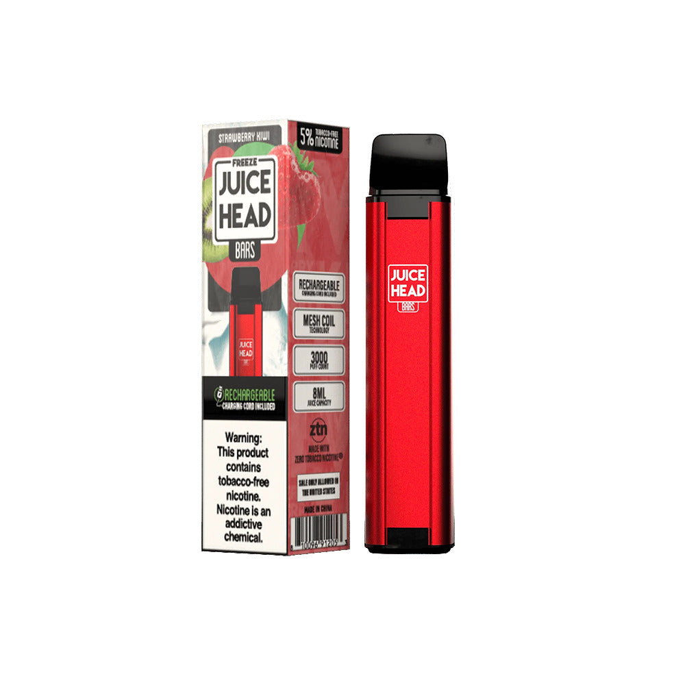 Juice Head Bars Disposable | 3000 Puffs | 8mL strawberry kiwi freeze with packaging