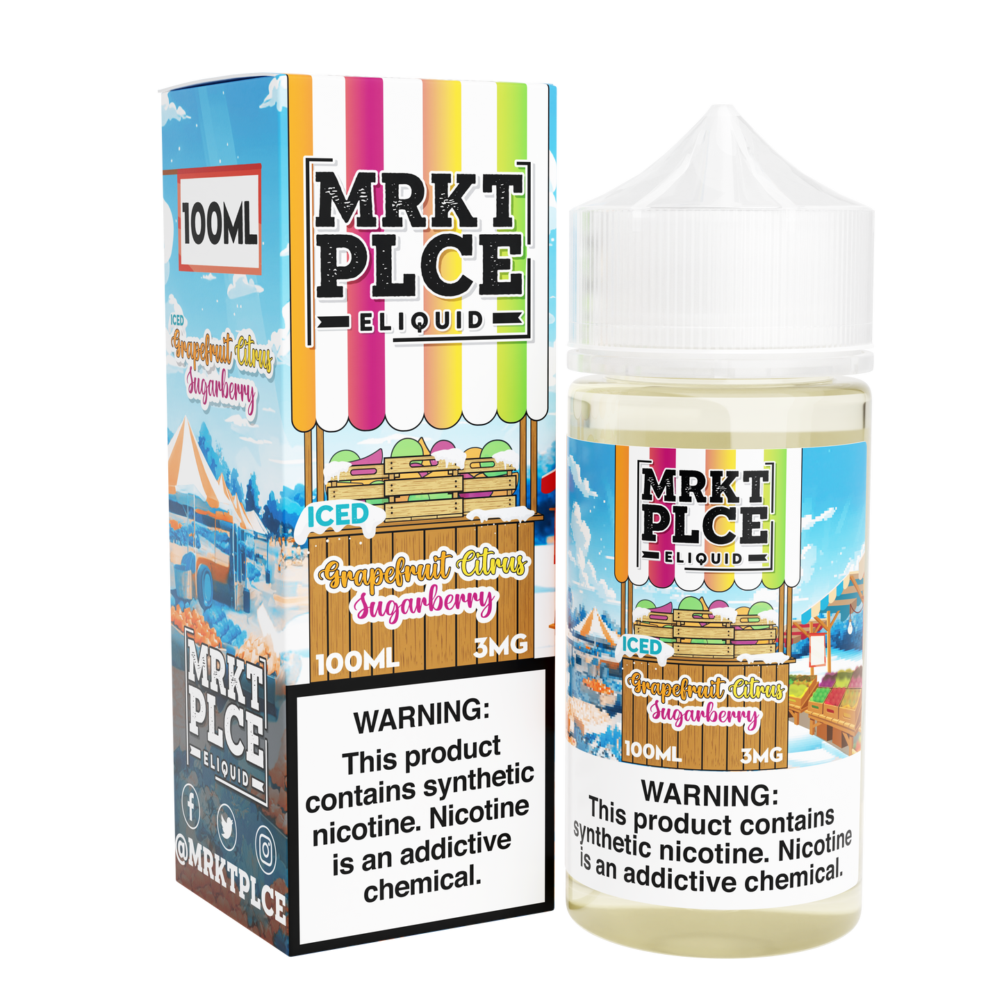 Iced Grapefruit Citrus Sugarberry by MRKT PLCE Series 100mL with Packaging