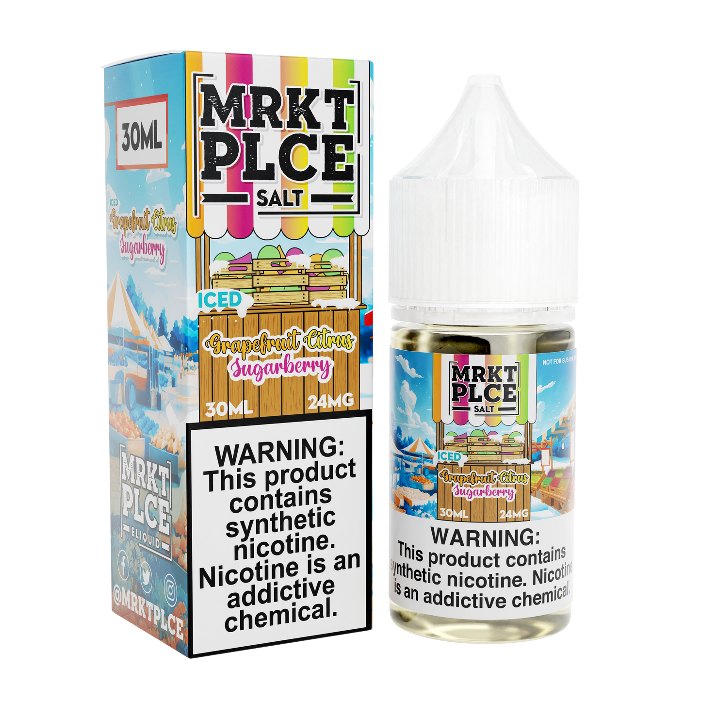 Iced Grapefruit Citrus Sugarberry by MRKT PLCE Salts 30mL with Packaging