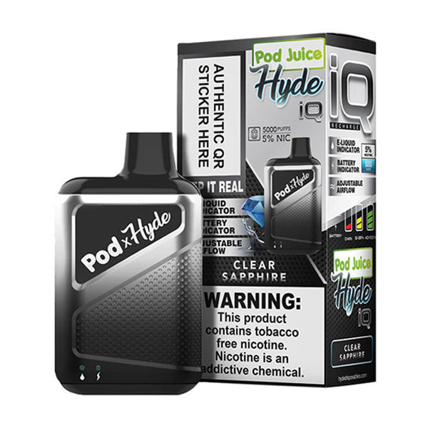 Pod Juice - Hyde IQ Disposable | 5000 Puffs | 8mL Clear Sapphire
