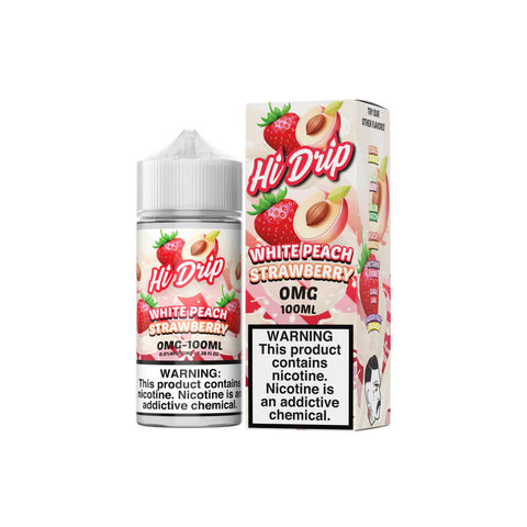 White Peach Strawberry by Hi-Drip E-Juice 100ml with packaging