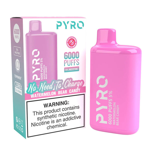 Pyro Disposable | 6000 Puffs | 13ml | 5% Watermelon Bear Candy 