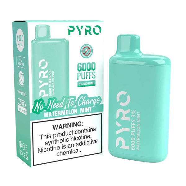 Pyro Disposable | 6000 Puffs | 13ml | 5% Watermelon Mint