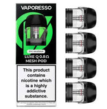 Vaporesso Luxe Q Replacement Pod - 2mL (4-Pack) 0.8 ohm with Packaging