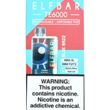 Elf Bar TE6000 Disposable | 6000 Puffs | 13mL | 40mg-50mg Blue Razz with Packaging