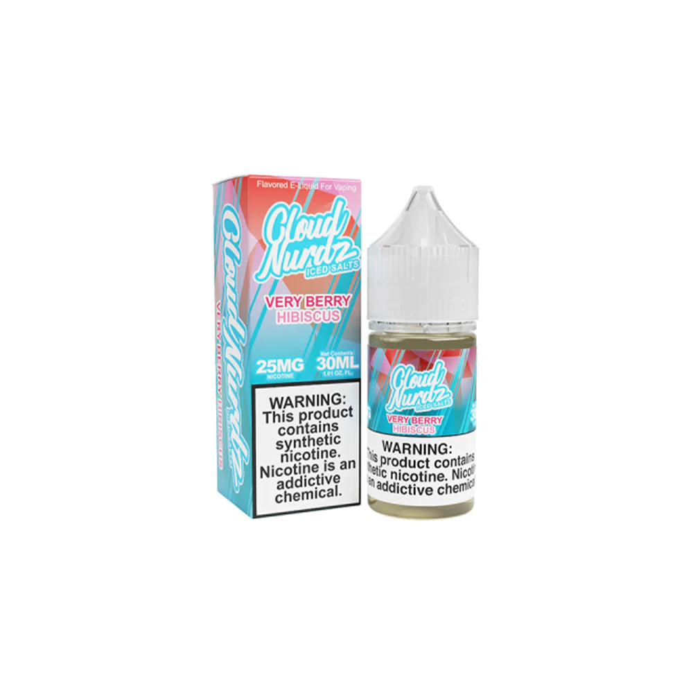 Very Berry Hibiscus Iced by Cloud Nurdz TFN Salt 30mL with packaging