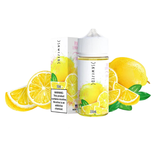 Pink Summer (Pink Lemonade) by Skwezed Series 100mL bottle with packaging and background