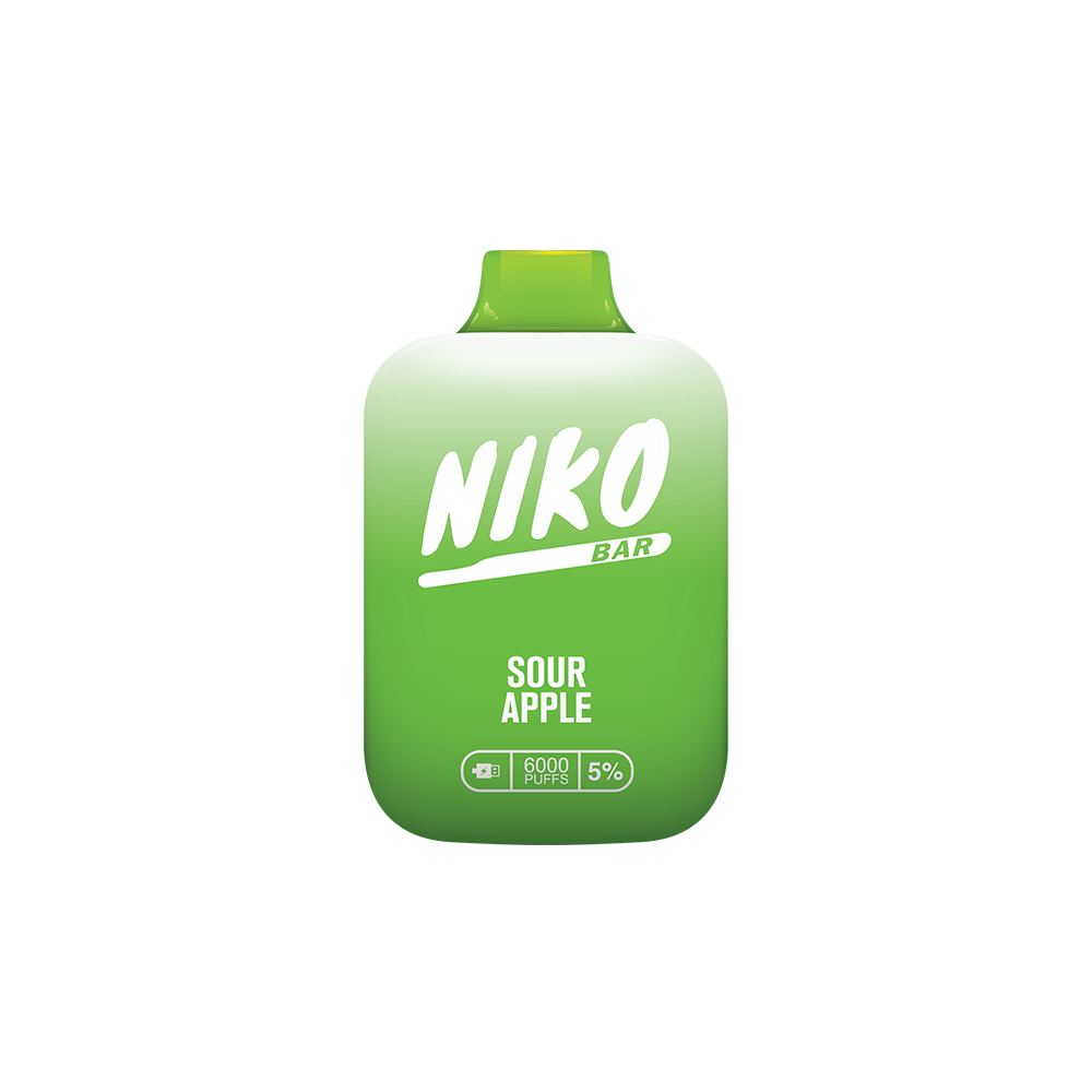 Niko Bar Disposable | MOQ 10pc. | 7000 Puffs | 15mL 50mg Sour Apple