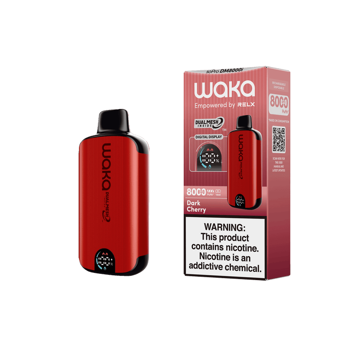 WAKA SoPro DM8000 14mL 8000 Puff Disposable Dark Cherry with packaging