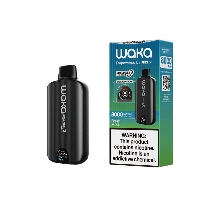 WAKA SoPro DM8000 14mL 8000 Puff Disposable Fresh Mint with packaging