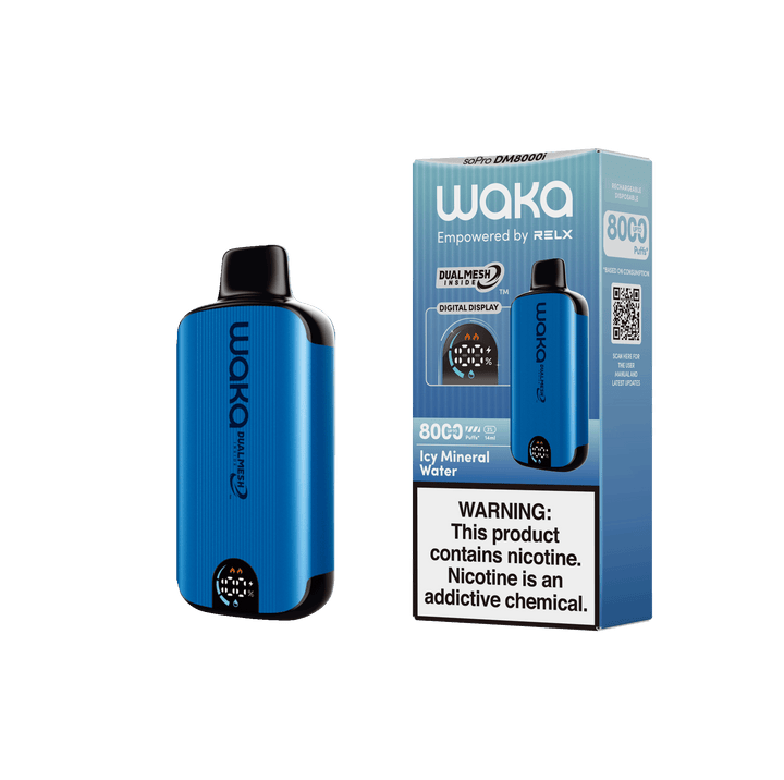 WAKA SoPro DM8000 14mL 8000 Puff Disposable Icy Mineral Water with packaging