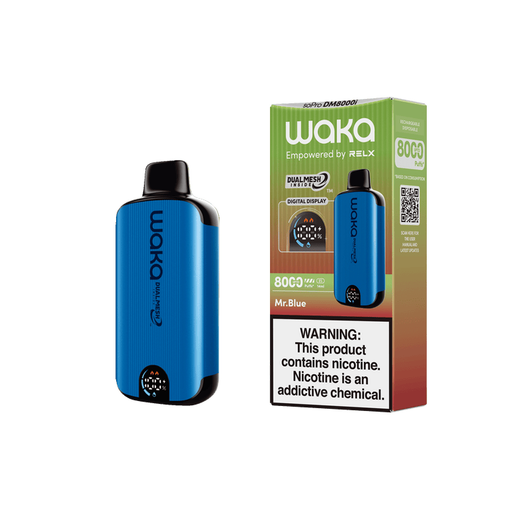 WAKA SoPro DM8000 14mL 8000 Puff Disposable Mr. Blue with packaging