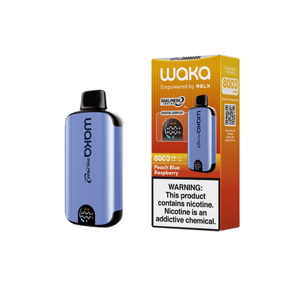 WAKA SoPro DM8000 14mL 8000 Puff Disposable Peach Blue Raspberry with packaging