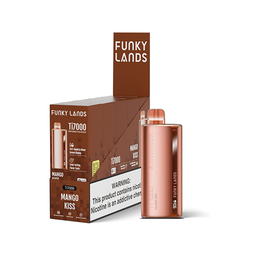 Funky Lands Ti7000 Disposable 7000 Puff 12.8mL 40-50mg  mango kiss with packaging