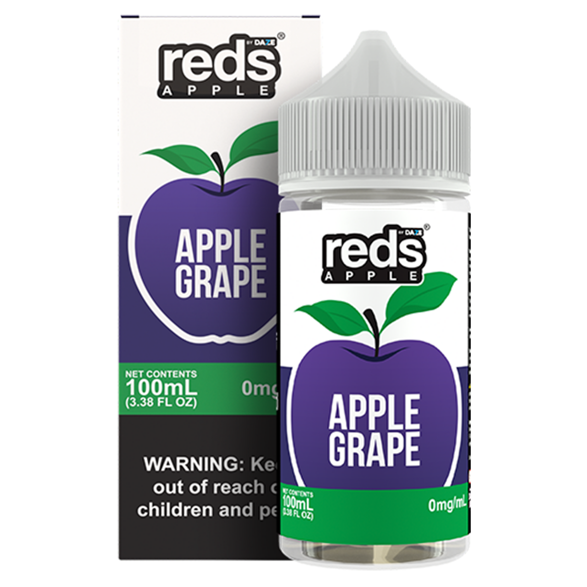 Grape by 7Daze Reds 100mL 0mg bottle with Packaging