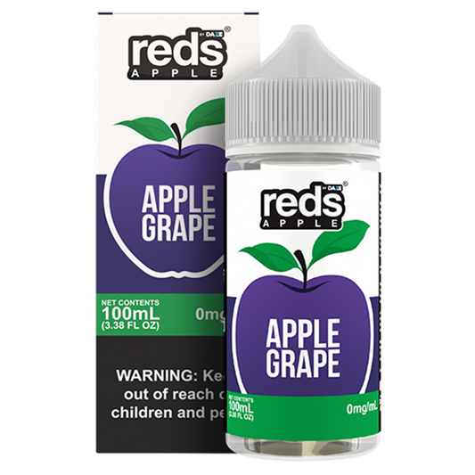 Grape by 7Daze Reds 100mL 0mg bottle with Packaging