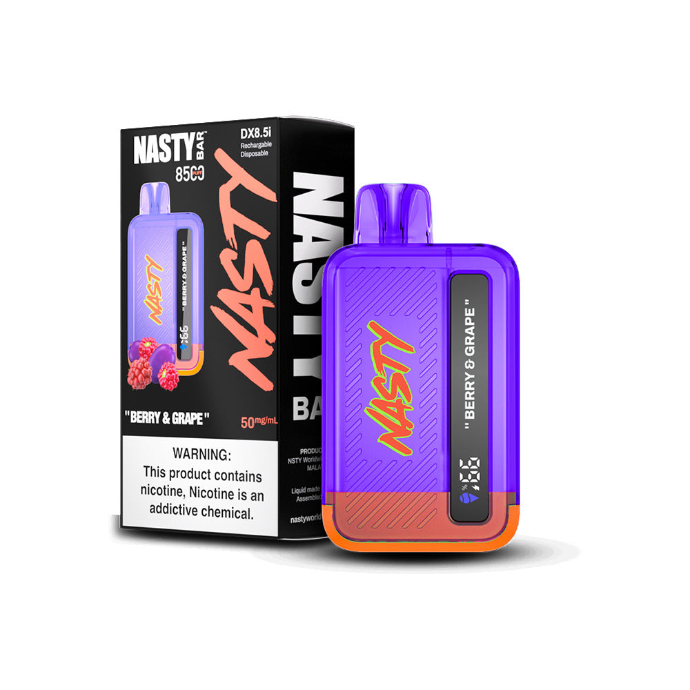 Nasty Juice - Nasty Bar Disposable 8500 Puffs 17mL 50mg berry grape with packaging