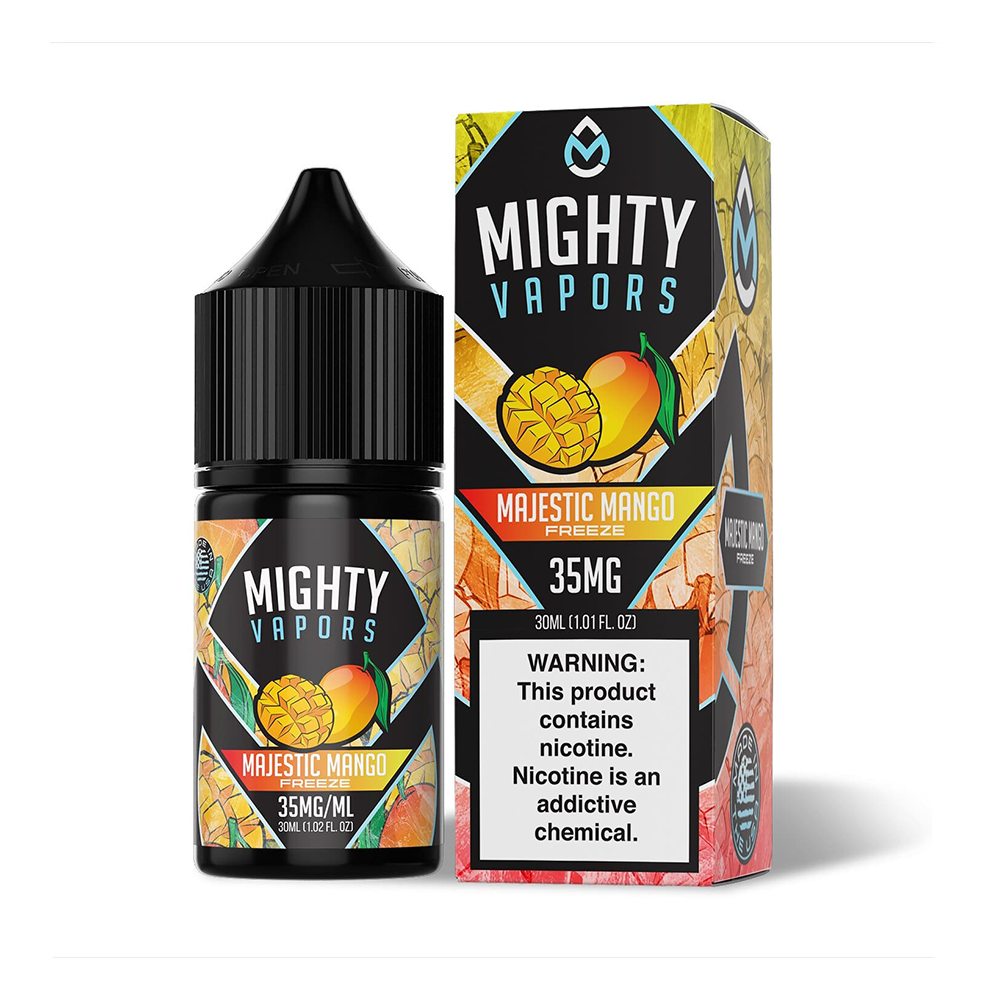 Majestic Mango Freeze by Mighty Vapors Salt Series E-Liquid 30mL (Salt Nic) 35mg bottle with Packaging