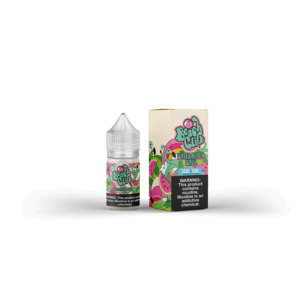 Watermelon Wave by Beach Club E-Liquid 30mL (Salts) bottle with packaging