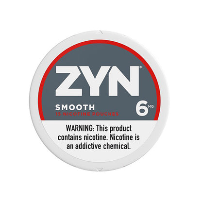 ZYN Nicotine Pouches | (15ct Can) | (5-Can Pack) | 6mg | Smooth