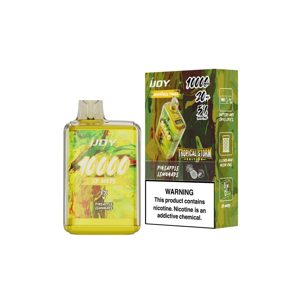 IJoy Bar SD10000 Disposable 10000 Puffs 20mL 50mg Pineapple Lemonade with packaging