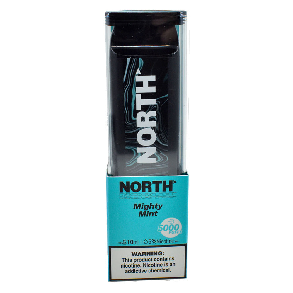 North Disposable 5000 Puffs 10mL 50mg Mighty Mint with Packaging