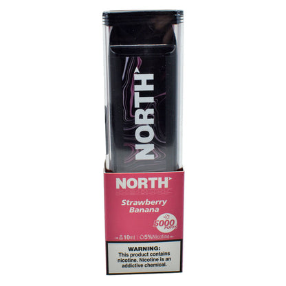 North Disposable 5000 Puffs 10mL 50mg Strawberry Banana with Packaging