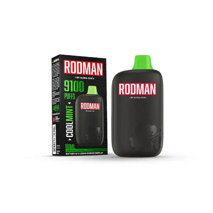 Aloha Sun Rodman Disposable 9100 Puffs 16mL 50mg Cool Mint with Packaging
