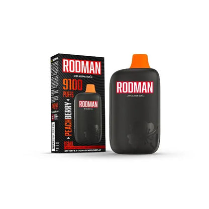 Aloha Sun Rodman Disposable 9100 Puffs 16mL 50mg Peach Berry with Packaging