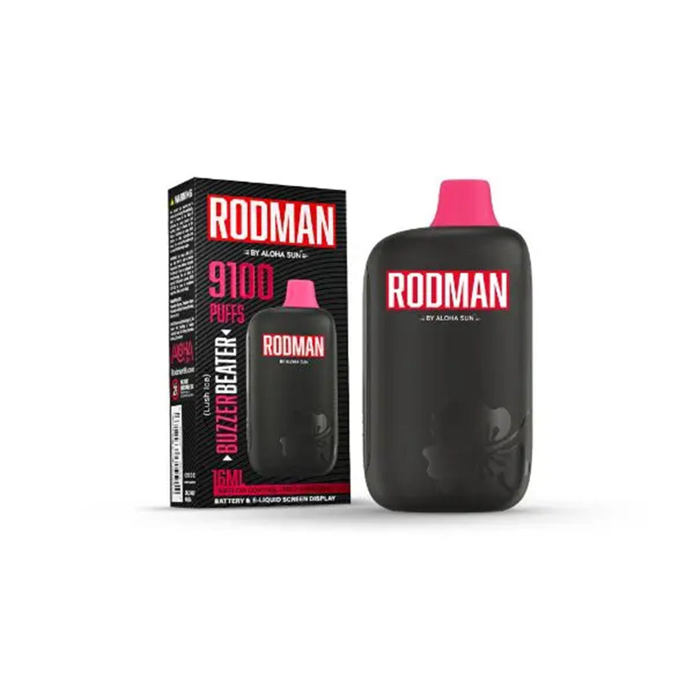 Aloha Sun Rodman Disposable 9100 Puffs 16mL 50mg Buzzer Beater with Packaging