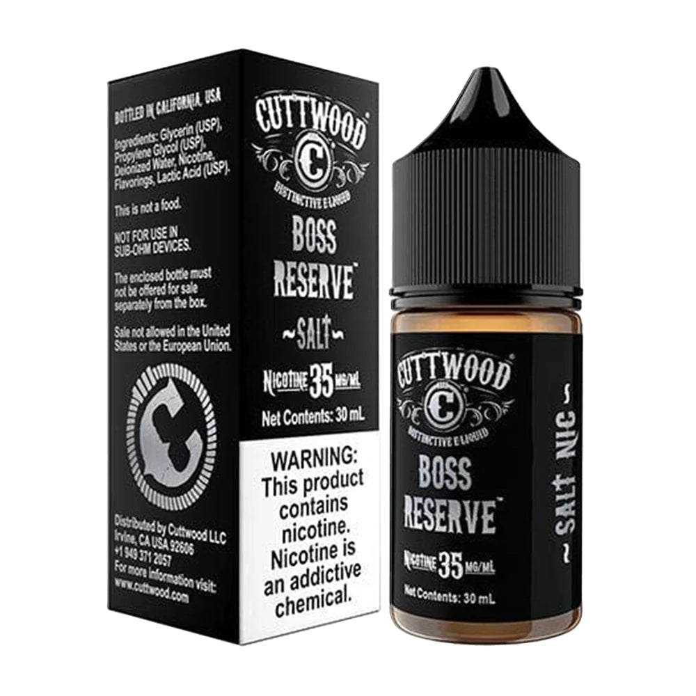 Boss Reserve by Cuttwood E-Liquid 30mL (Salt Nic) with Packaging