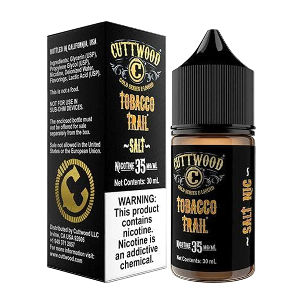 Tobacco Trail by Cuttwood E-Liquid 30mL (Salt Nic) with Packaging