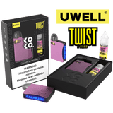 Uwell Caliburn AK3 Kit + A3S 0.8ohm Pods (x2) + Daddy's Vapor 10mL Salts 50mg Color: Pink Flavor: Pink Punch Lemonade 50mg