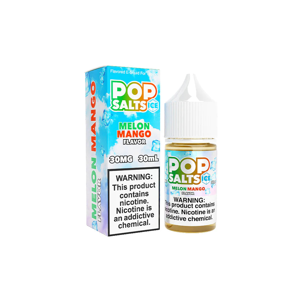 Melon Mango Ice by Pop Salts E-Liquid 30mL Salt Nic bottle with packaging