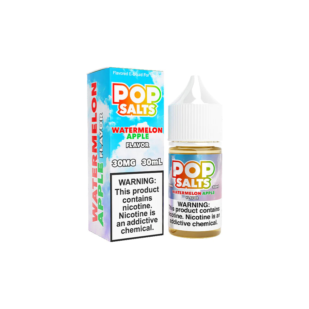 Watermelon Apple by Pop Salts E-Liquid 30mL Salt Nic bottle with packaging